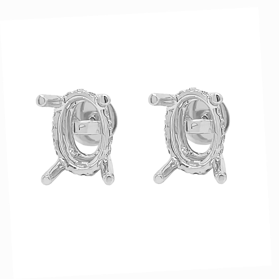 18kt White Gold Diamond Earring Mounting