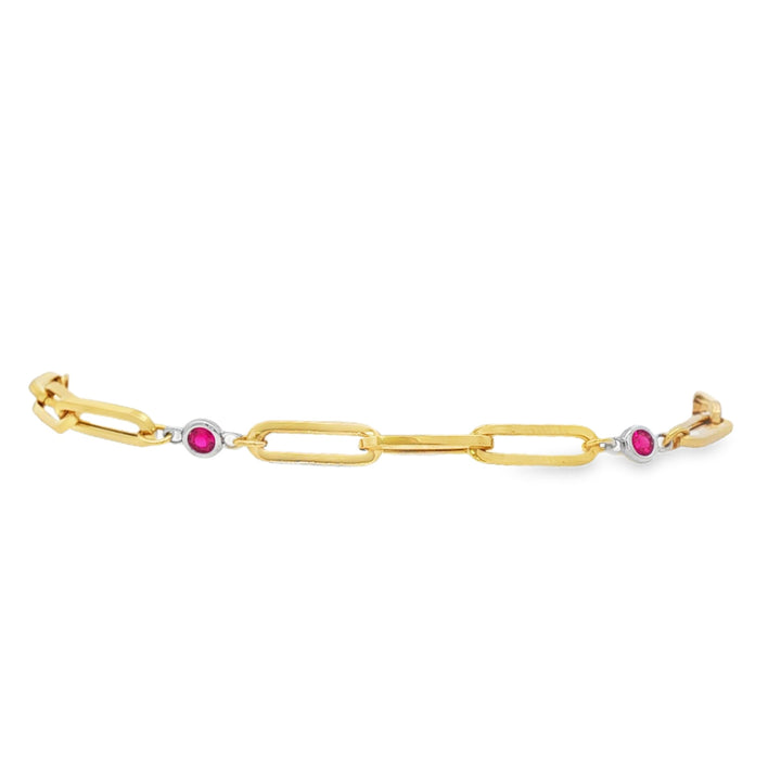 18kt Yellow And White Gold Ruby Bracelet