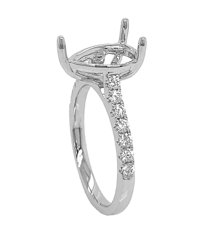 18kt White Gold Diamond Semi Mount