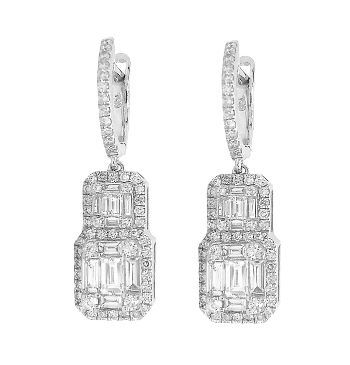 18kt White Gold Diamond Earrings