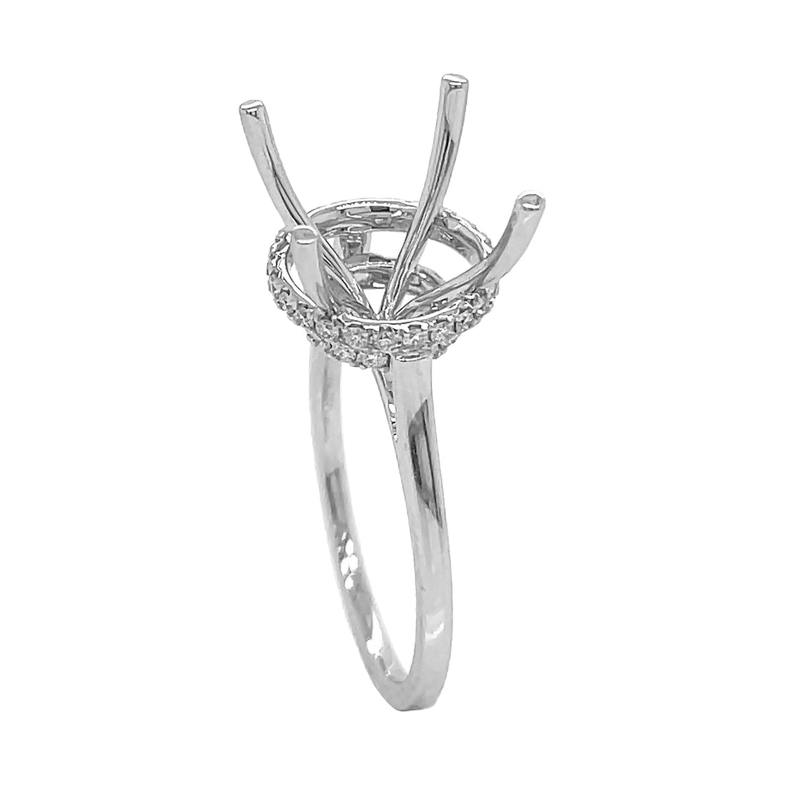 18kt White Gold Diamond Semi Mount