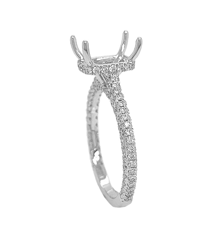 18kt White Gold Diamond Semi Mount