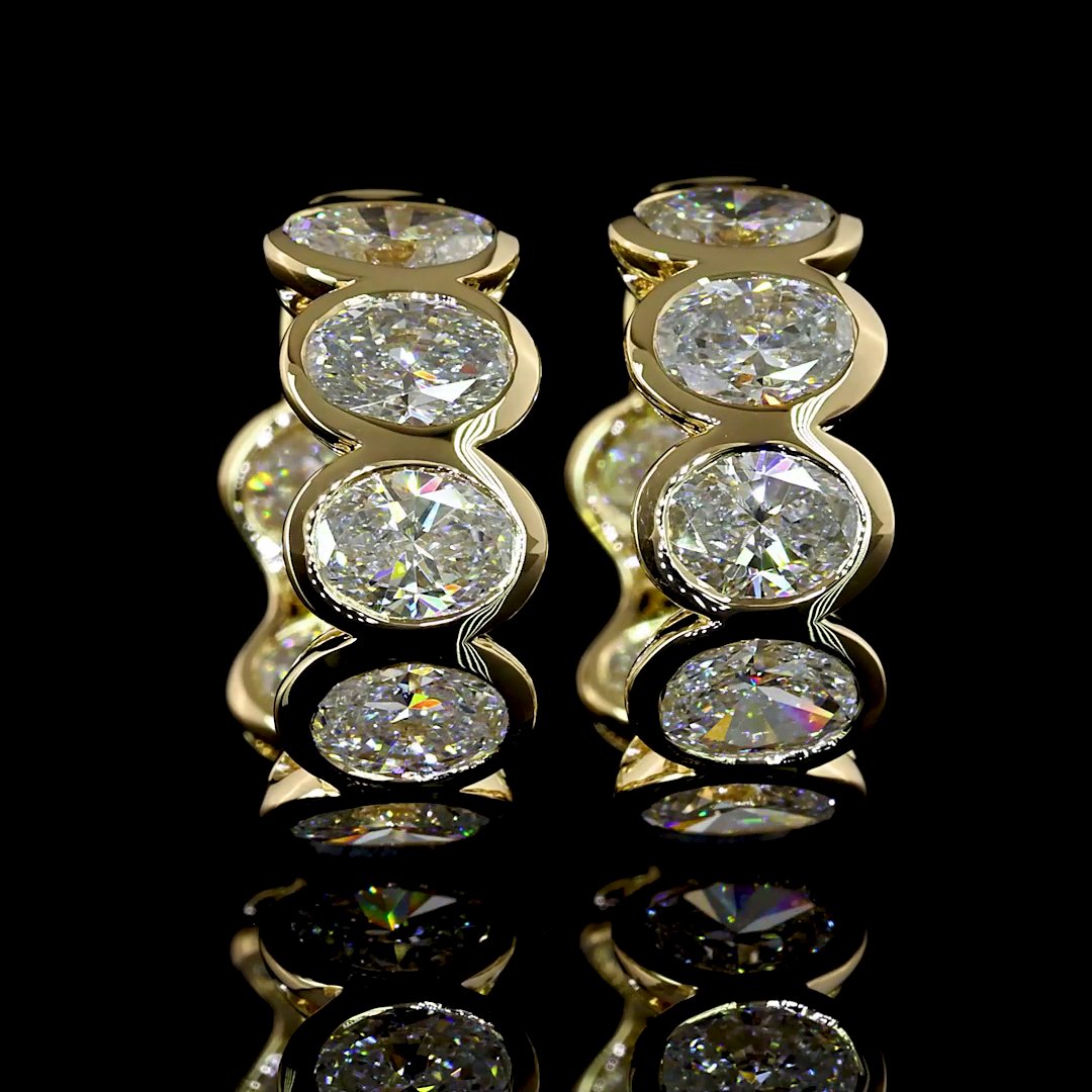 14kt Yellow Gold Lab Diamond Huggie Earrings