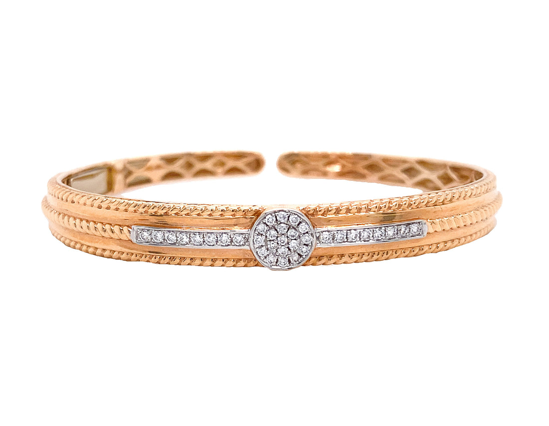 18kt Rose Gold Diamond Bangle