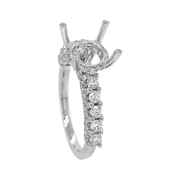 18kt White Gold Diamond Semi Mount