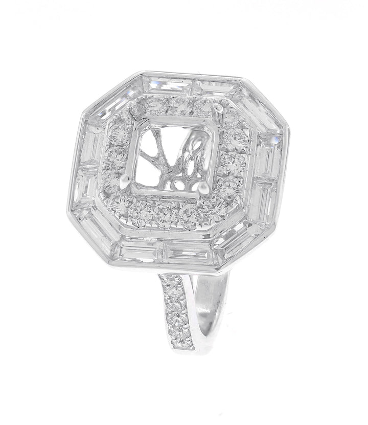 18kt White Gold Diamond Semi Mount