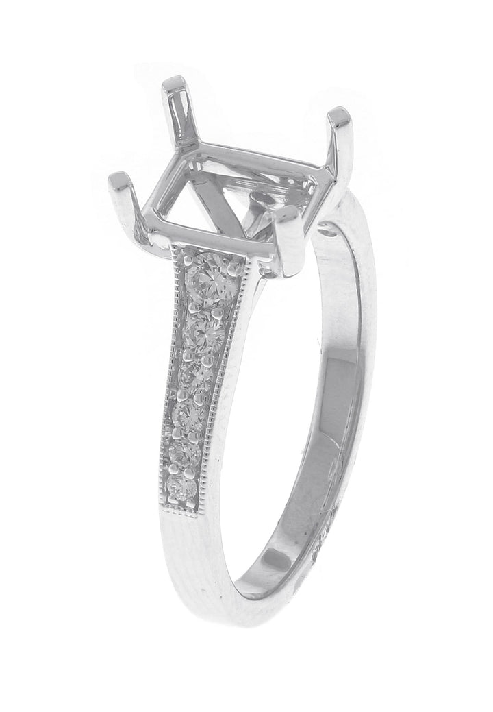 18kt White Gold Diamond Semi Mount
