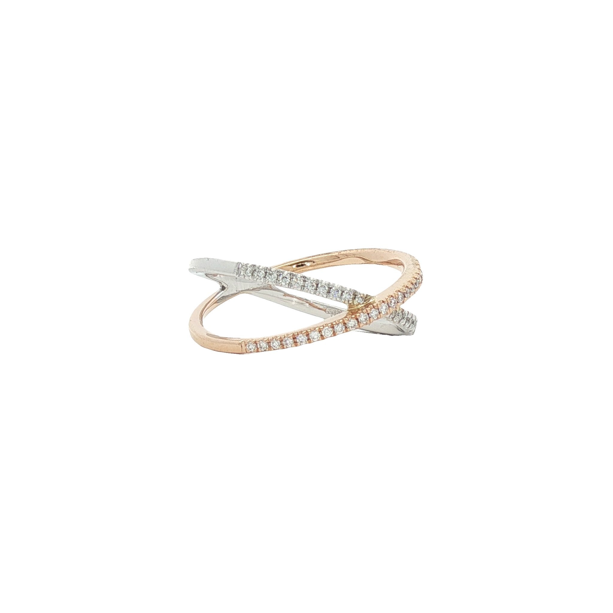 18kt Rose And White Gold Diamond Ring