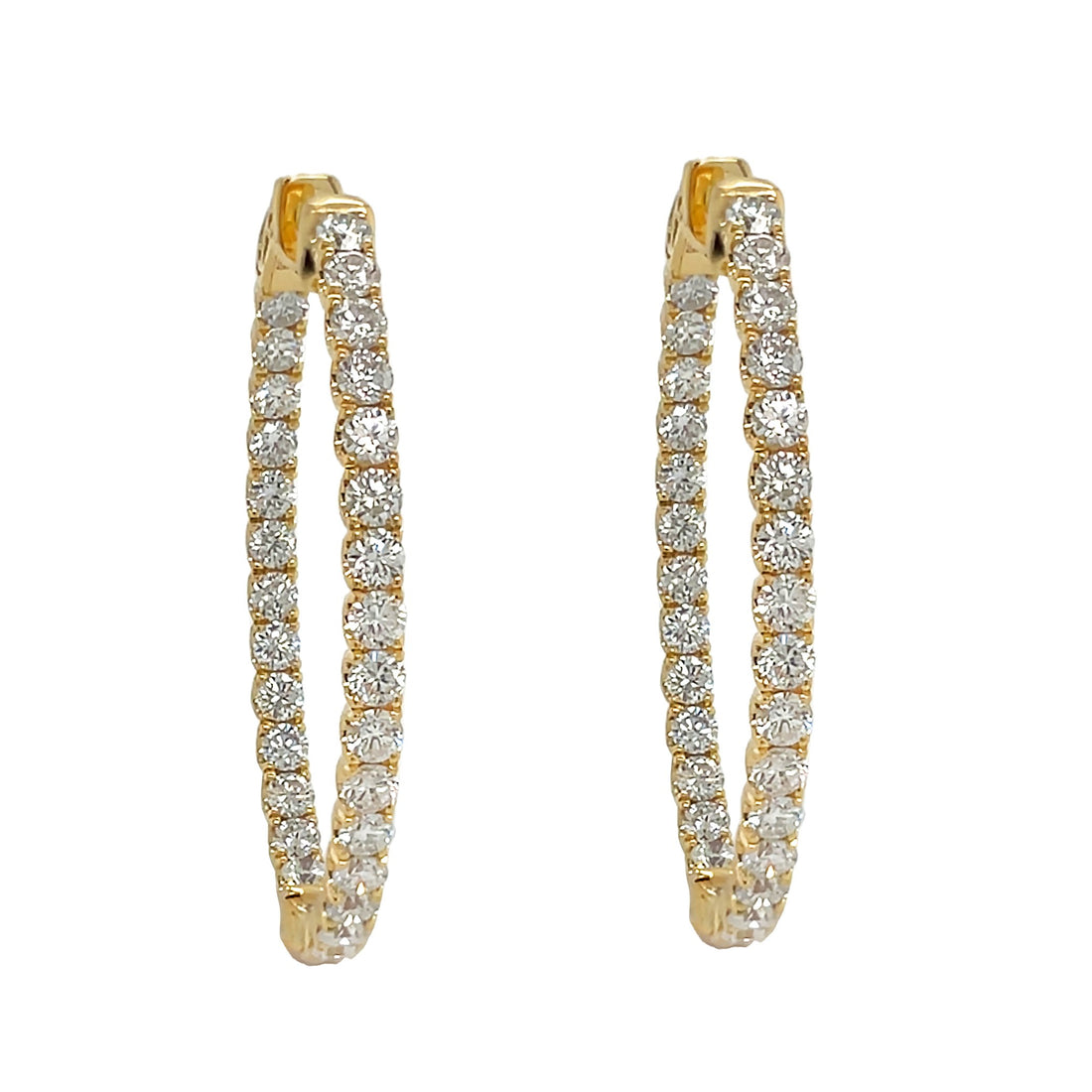 18kt Yellow Gold Diamond Inside-out Hoops
