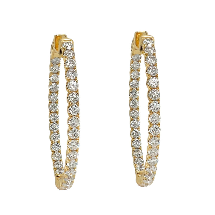 18kt Yellow Gold Diamond Inside-out Hoops