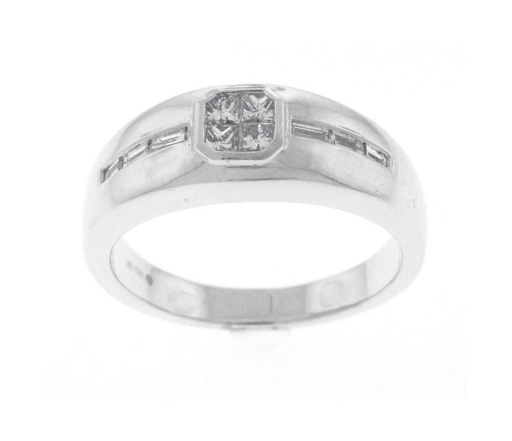 18kt White Gold Diamond Men's Band