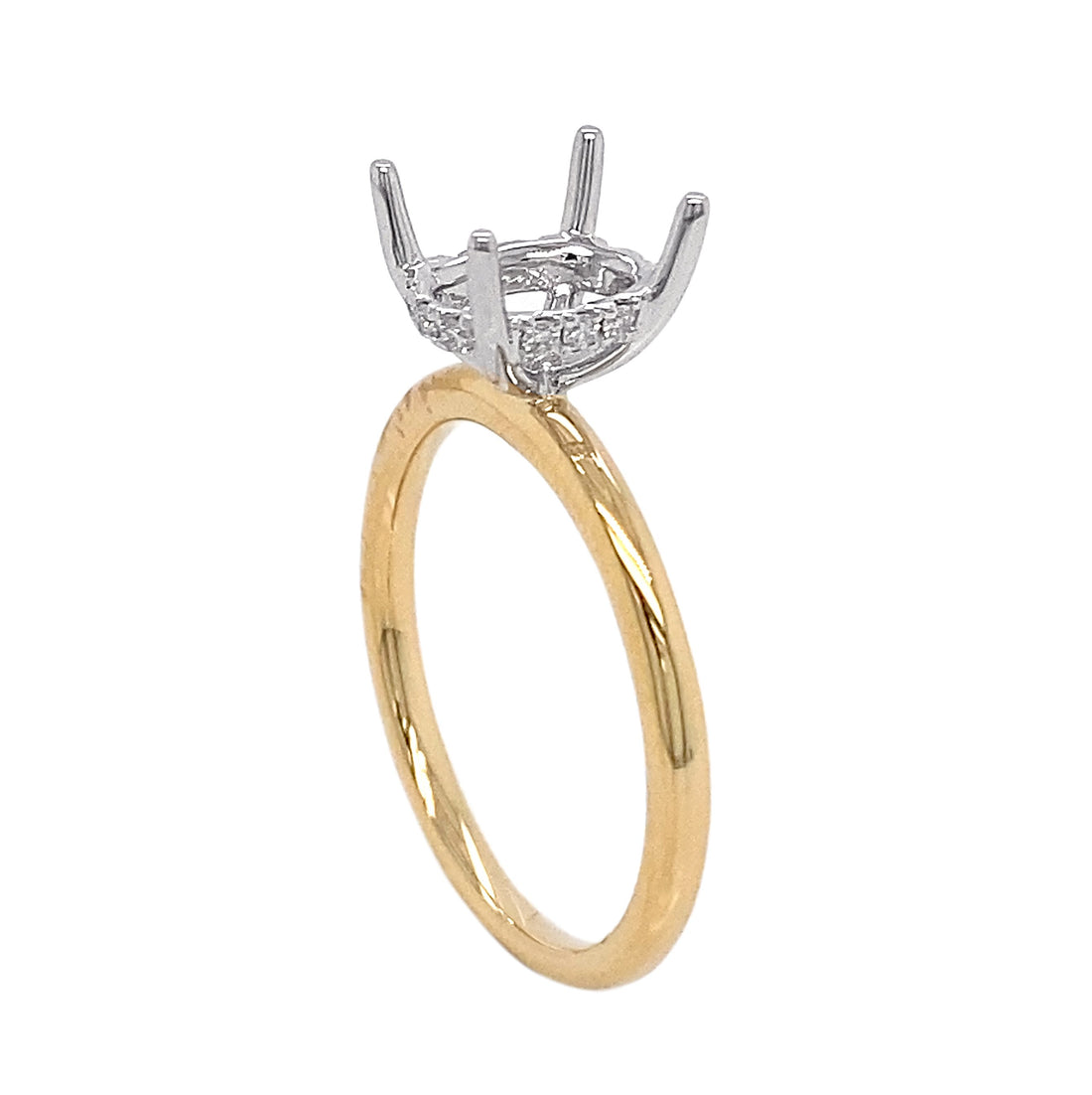 18kt Yellow And White Gold Diamond Semi Mount