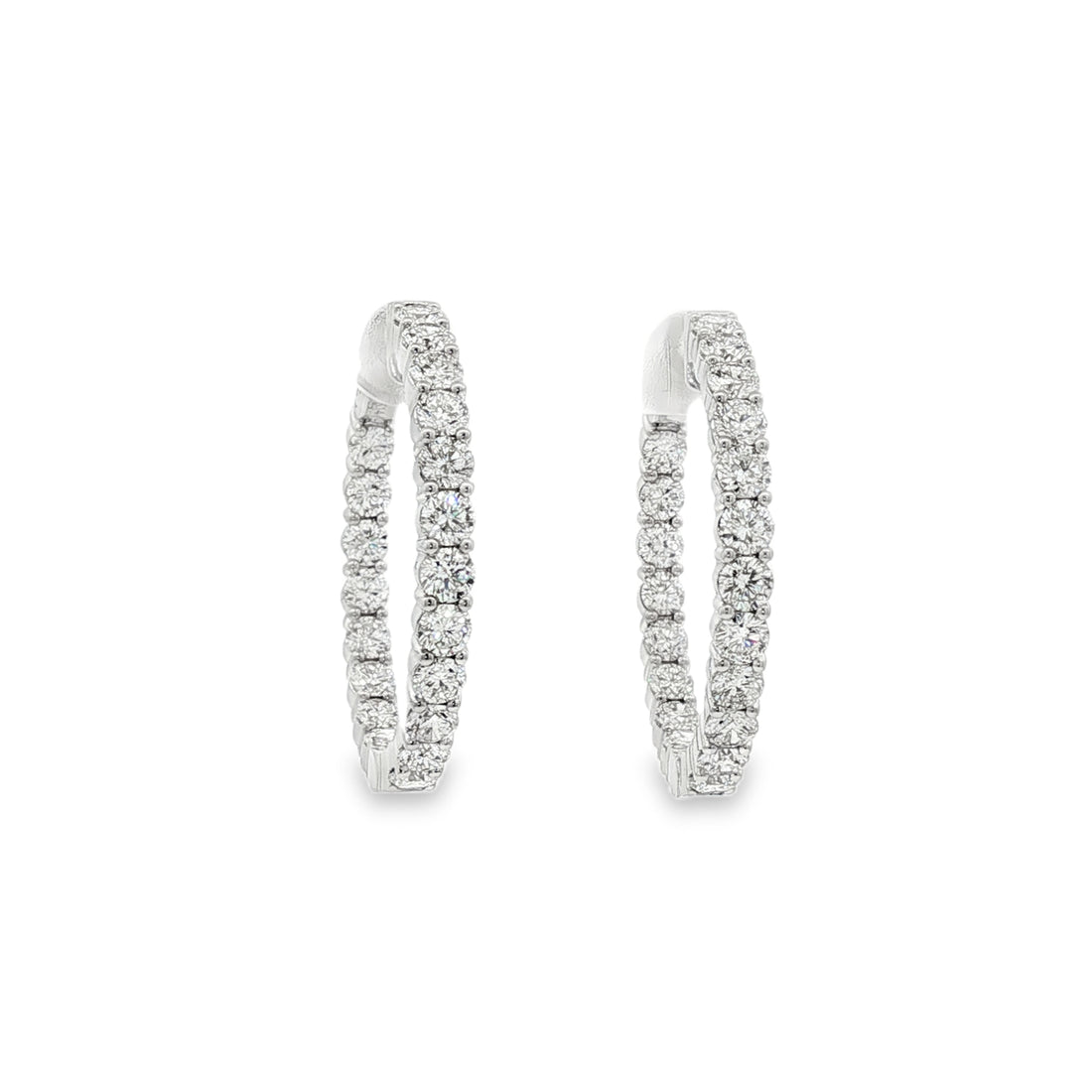 14kt White Gold Lab Diamond Hoops