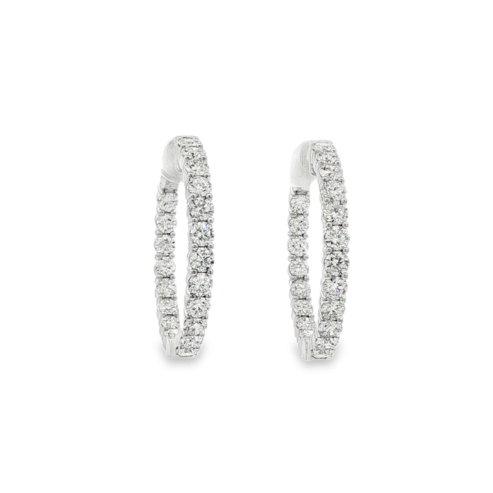 14kt White Gold Lab Diamond Hoops