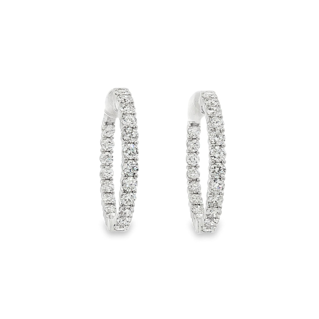 14kt White Gold Lab Diamond Hoops