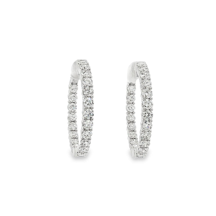14kt White Gold Lab Diamond Hoops