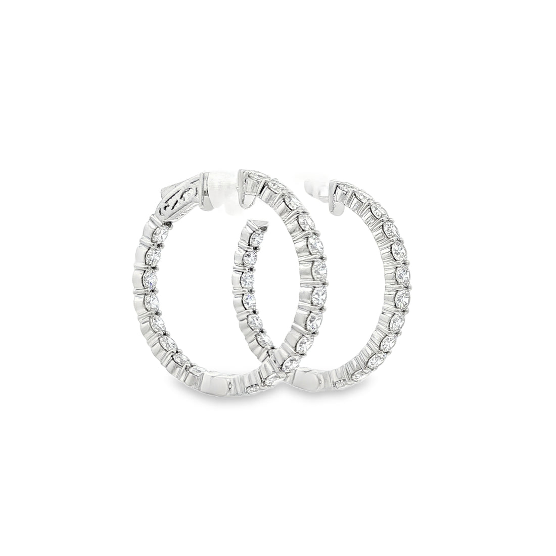 14kt White Gold Lab Diamond Hoops