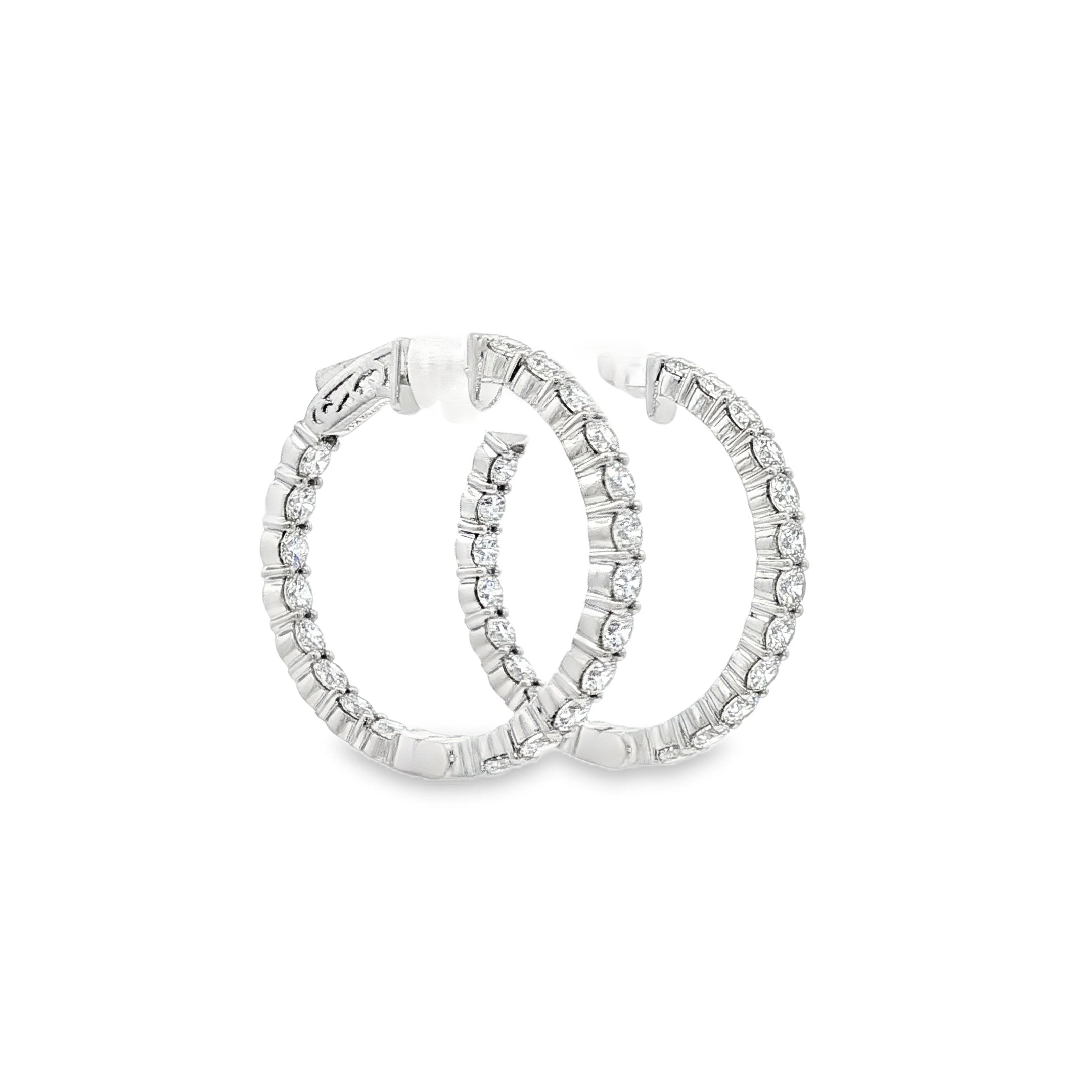 14kt White Gold Lab Diamond Hoops