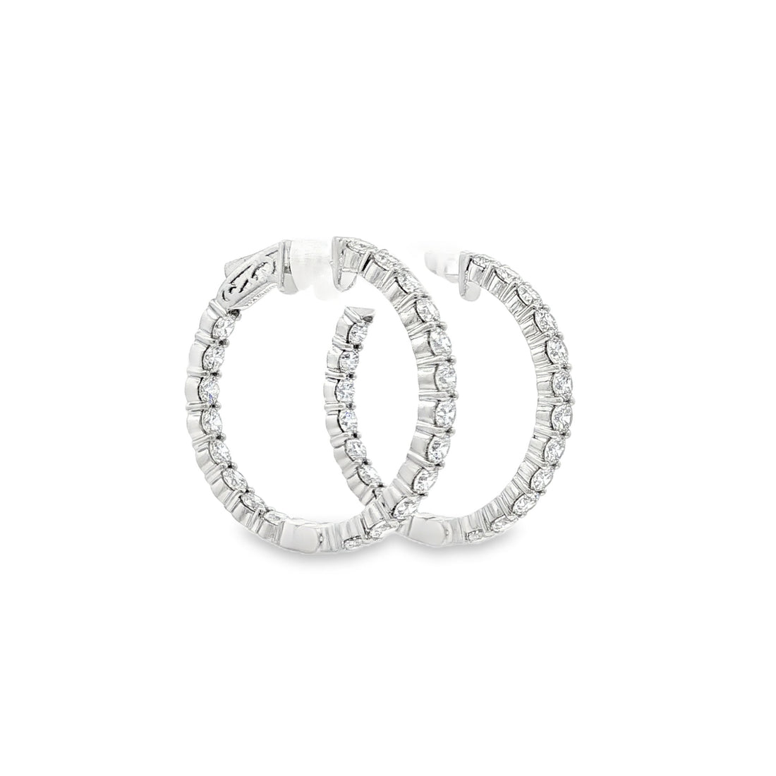 14kt White Gold Lab Diamond Hoops