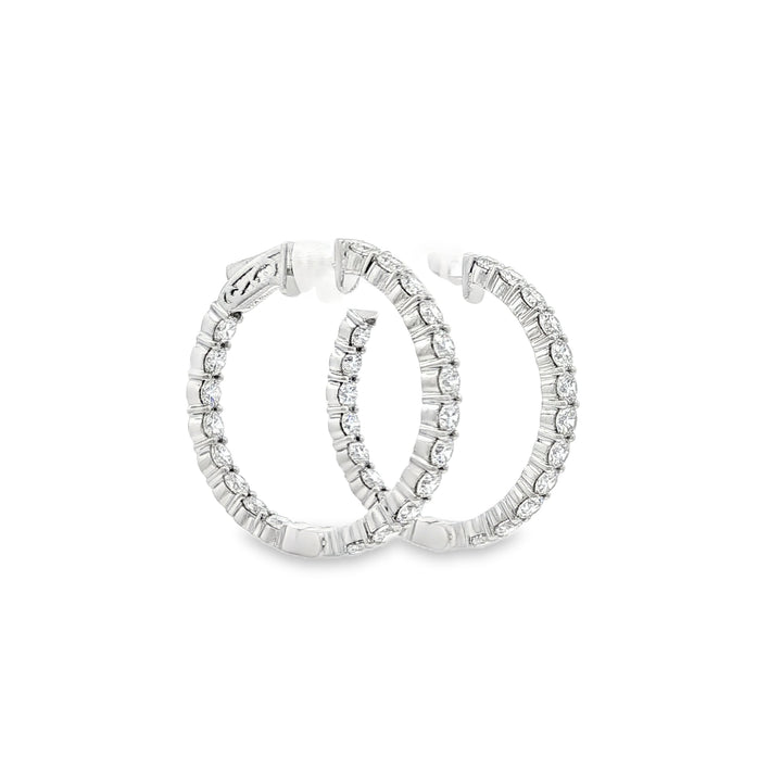 14kt White Gold Lab Diamond Hoops