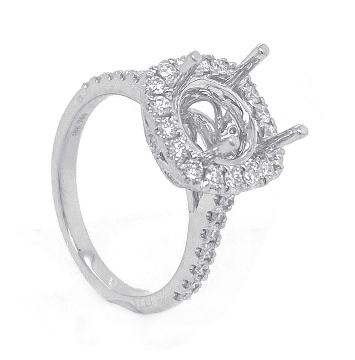 18kt White Gold Diamond Semi Mount
