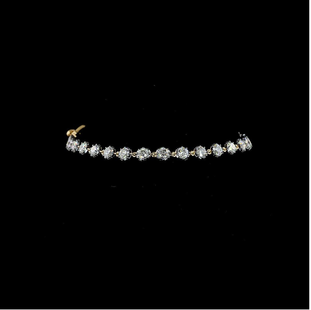 14kt Yellow and Black Gold Lab Diamond Tennis Bracelet