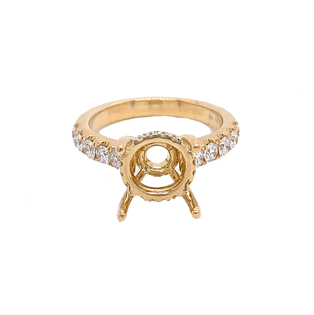 18kt Yellow Gold Diamond Semi-mount