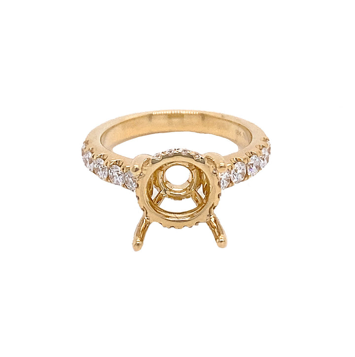 18kt Yellow Gold Diamond Semi-mount