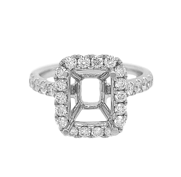 18kt White Gold Diamond Semi Mount