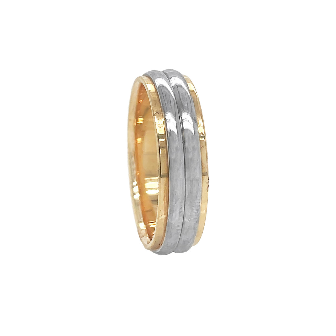 14kt White And Yellow Gold Men's Wedding Band