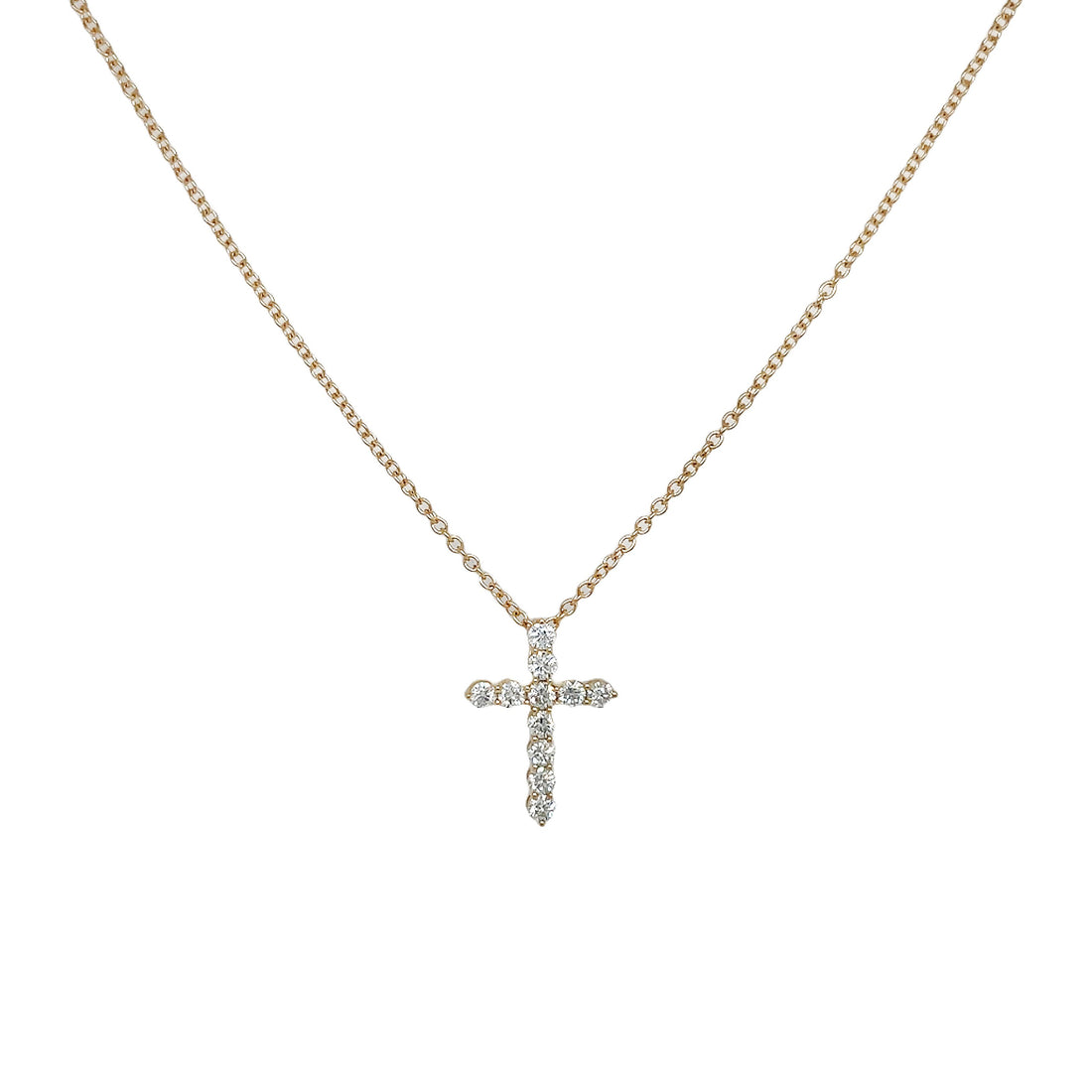 18kt Yellow Gold Diamond Cross Pendant