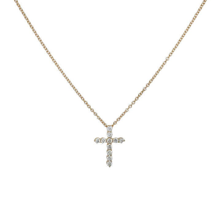 18kt Yellow Gold Diamond Cross Pendant