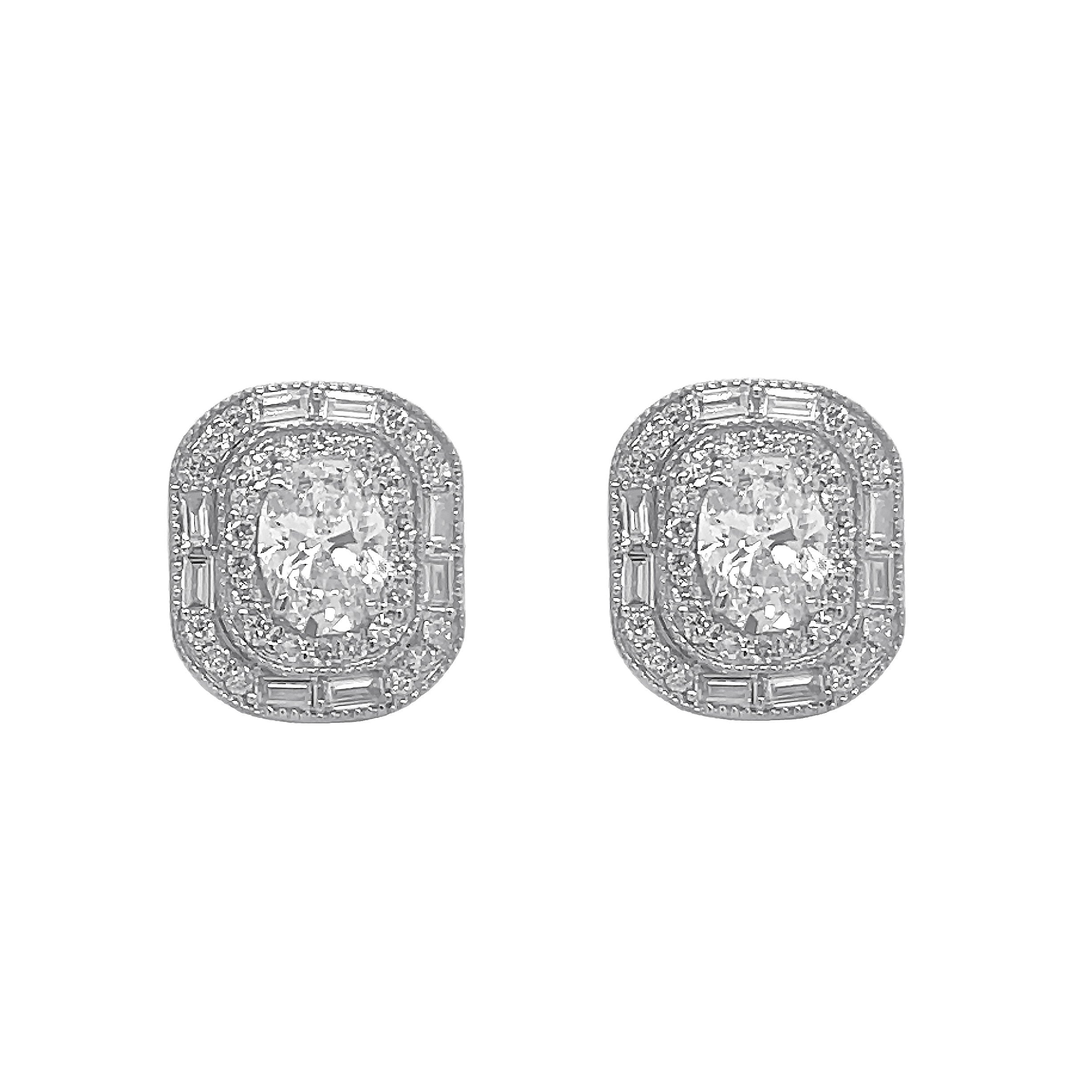 14kt White Gold Lab Diamond Earrings