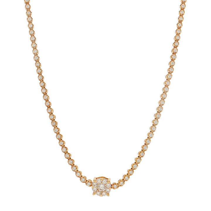 18kt Yellow Gold Diamond Tennis Necklace
