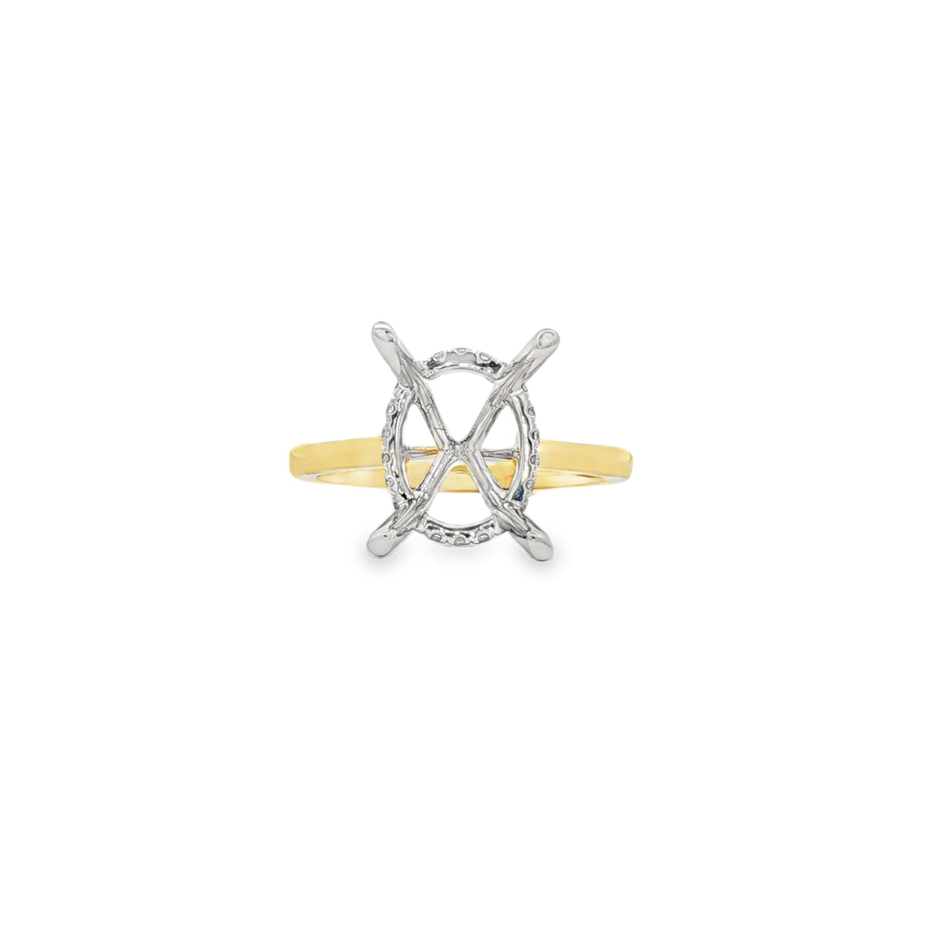 18kt Yellow And White Gold Diamond Semi-Mount