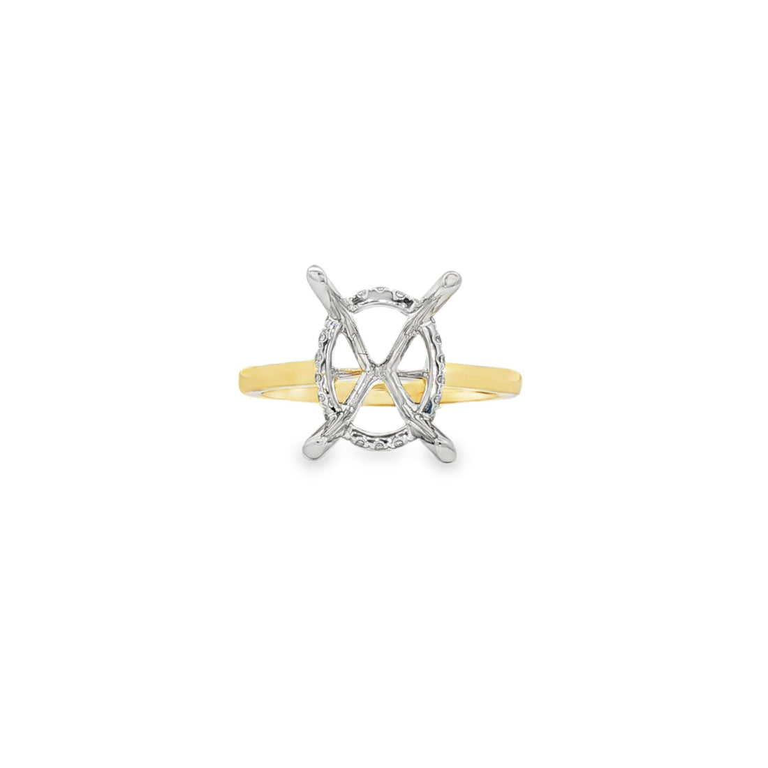 18kt Yellow And White Gold Diamond Semi-Mount