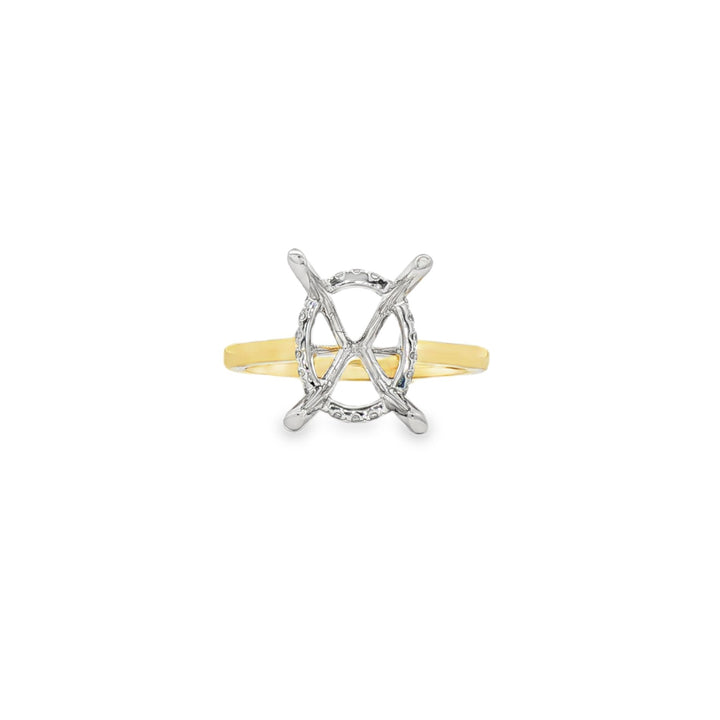 18kt Yellow And White Gold Diamond Semi-Mount