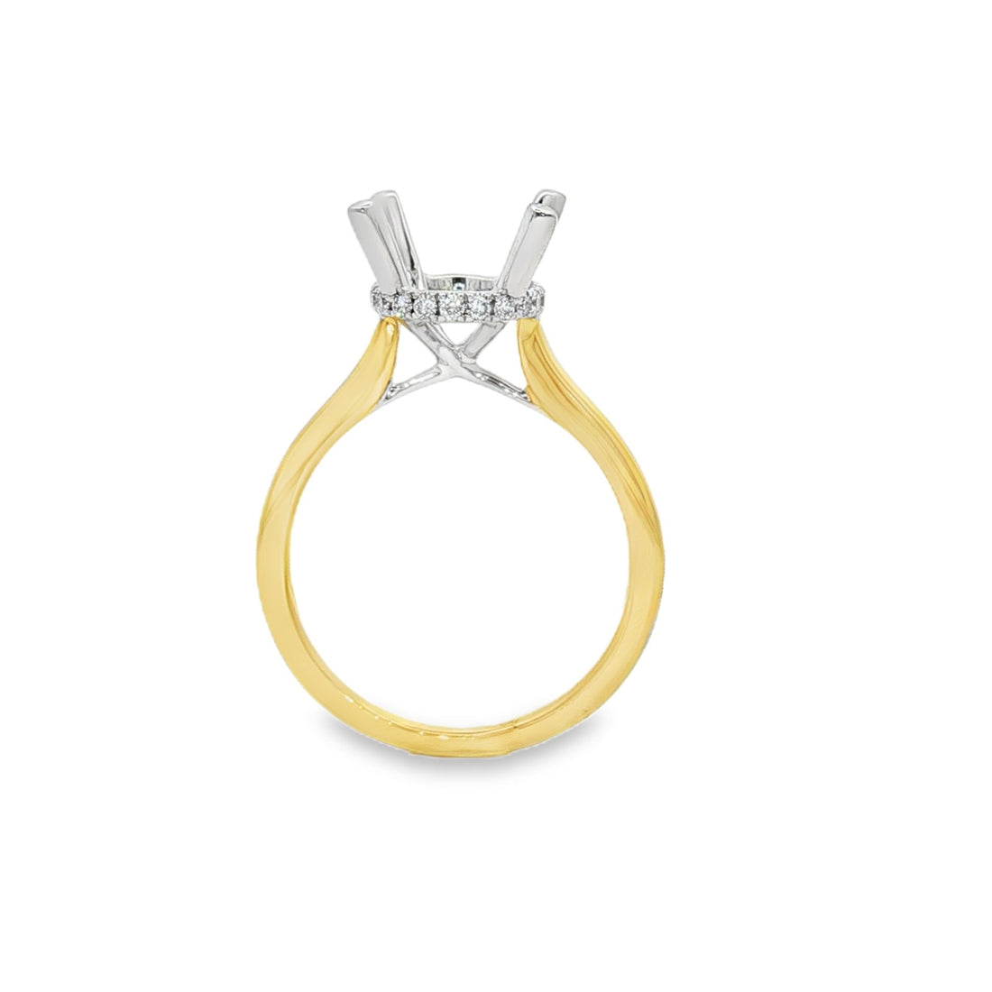 18kt Yellow And White Gold Diamond Semi-Mount