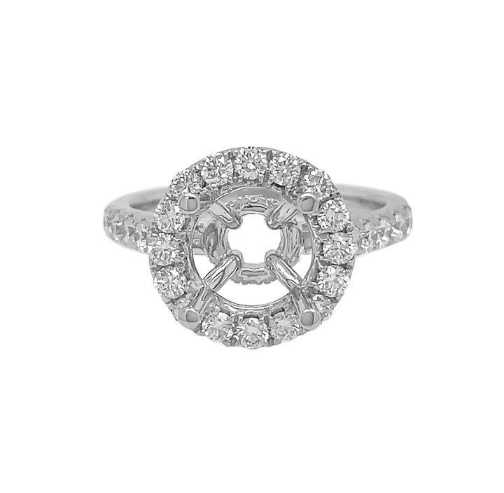 18kt White Gold Diamond Semi Mount