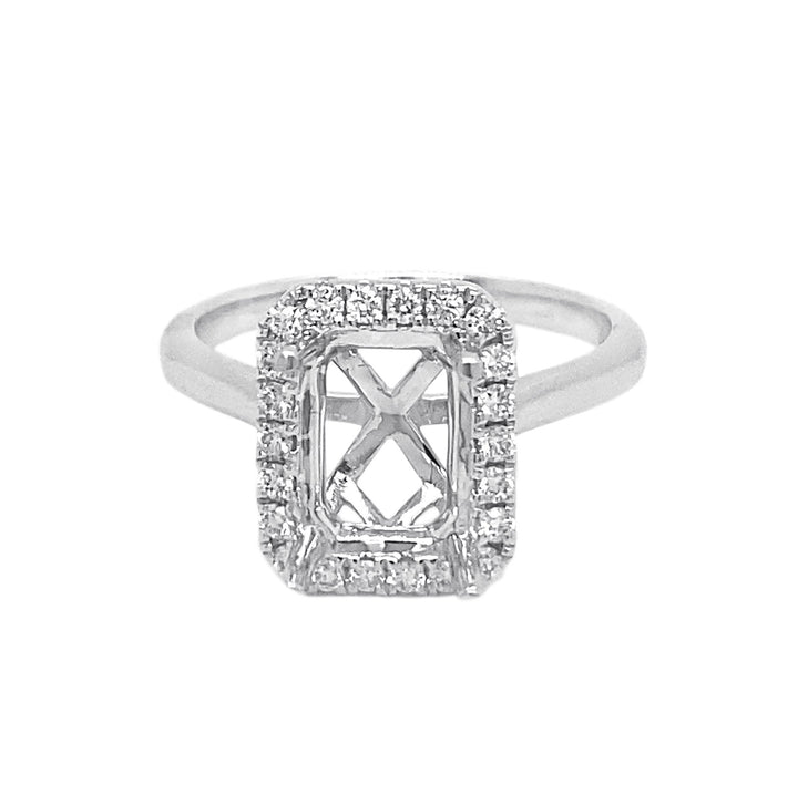 18kt White Gold Diamond Semi Mount