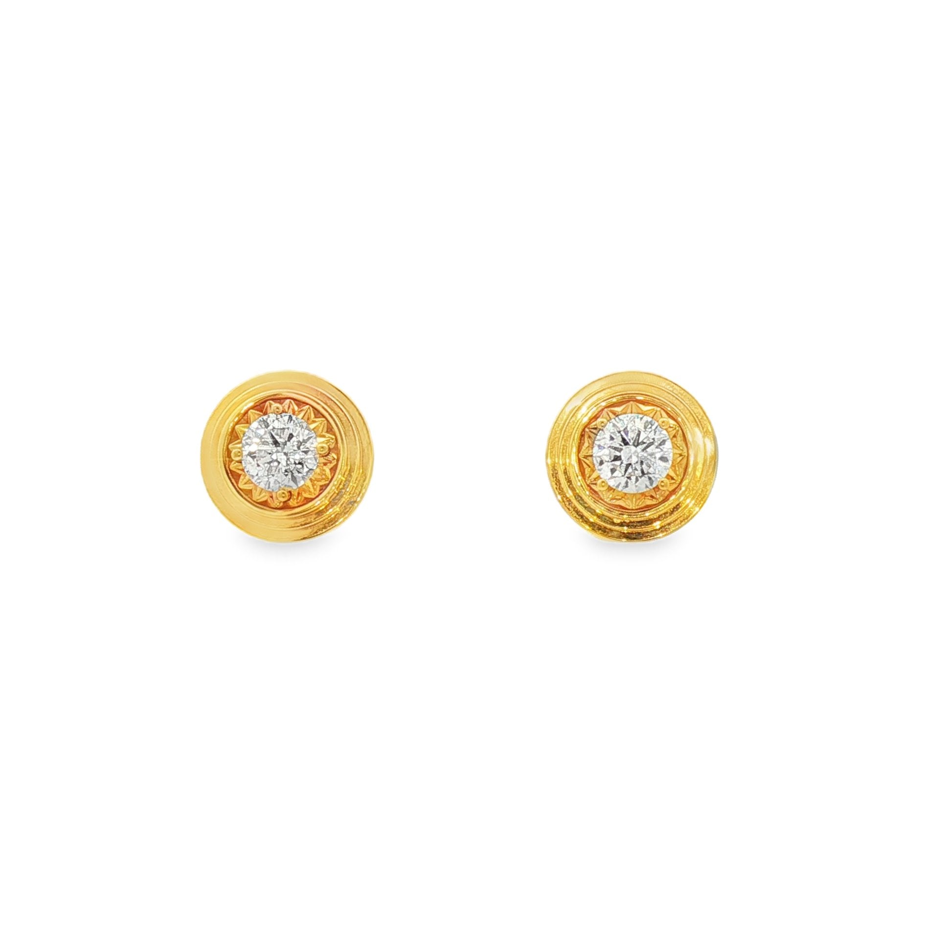 18kt Yellow Gold Diamond Earrings