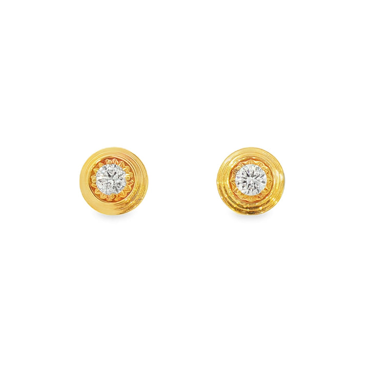 18kt Yellow Gold Diamond Earrings