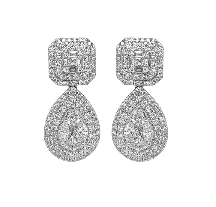 18kt White Gold Diamond Earrings