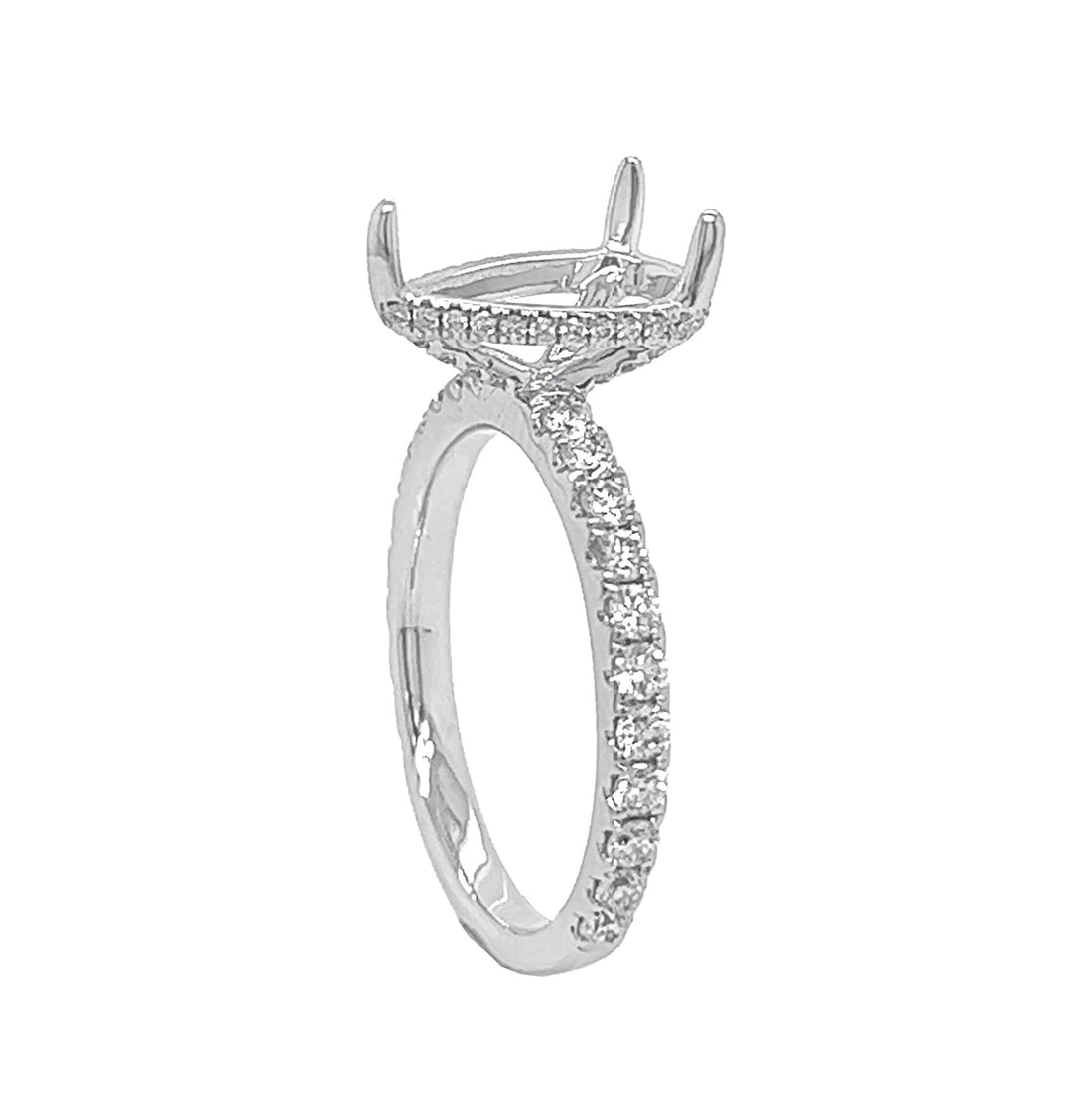 18kt White Gold Diamond Semi Mount
