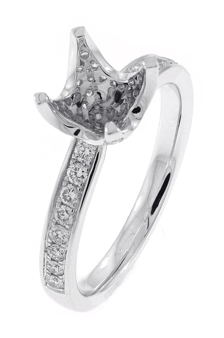 18kt White Gold Diamond Semi Mount