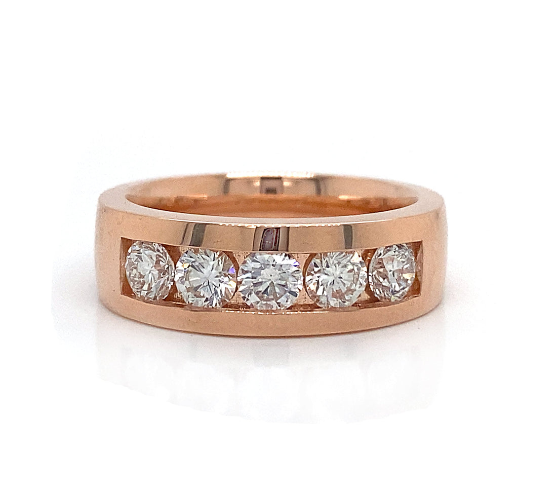 14kt Rose Gold Diamond Band