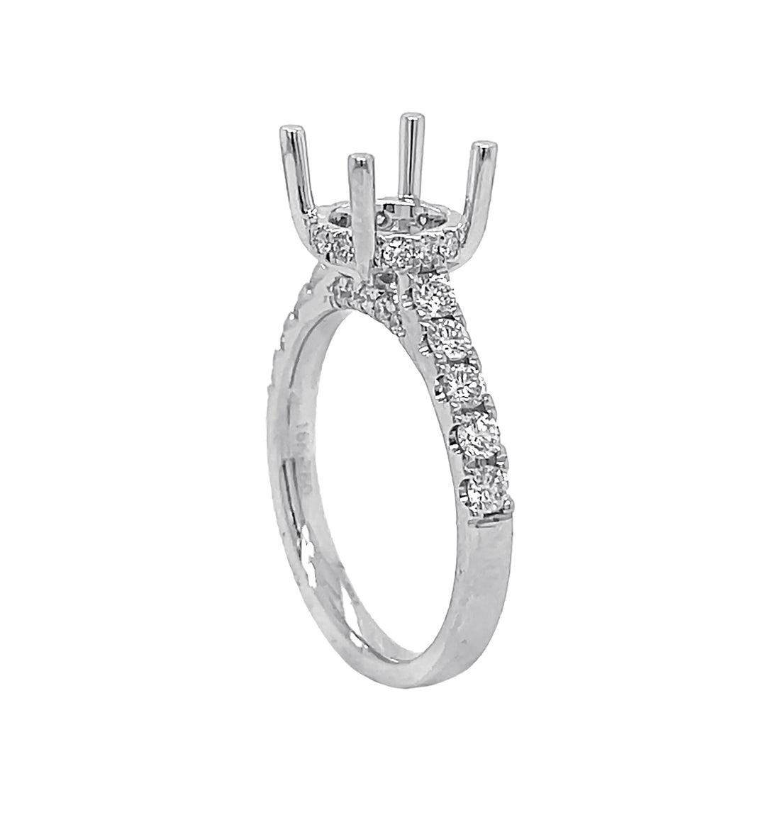 18kt White Gold Diamond Semi Mount