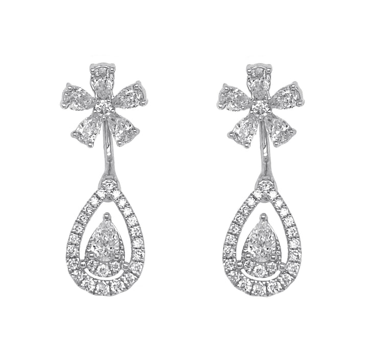 18kt White Gold Diamond Earrings