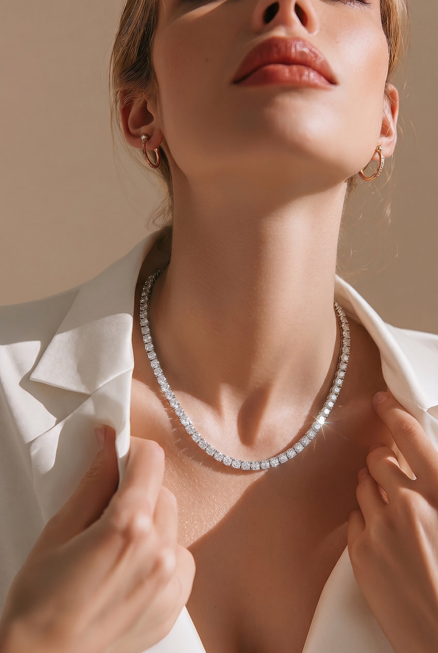 14kt White Gold Lab Diamond Tennis Necklace