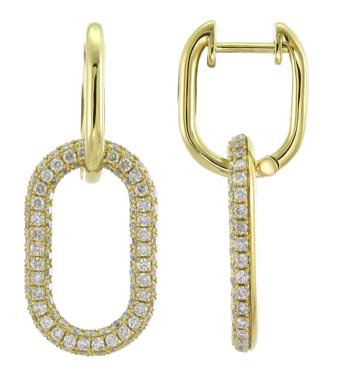 18kt Yellow Gold Diamond Link Earrings